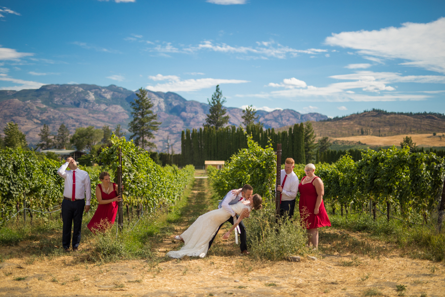 Bride and groom kiss at the nut farm, wedding in kelowna, kelowna bc, kelowna wedding photographer, amazing kelowna wedding, award winning kelowna photographers, off the grid organic winery