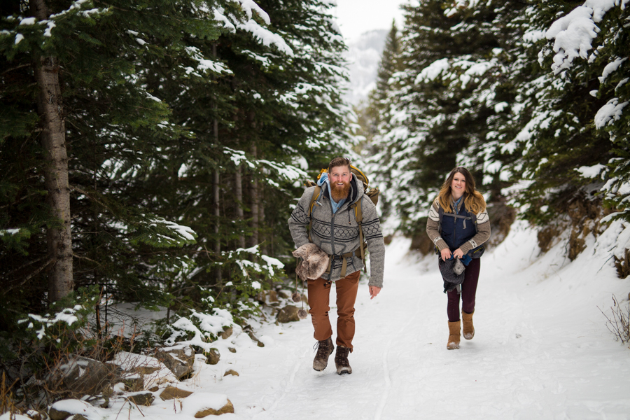 adventure hike with a couple in Laugheed park