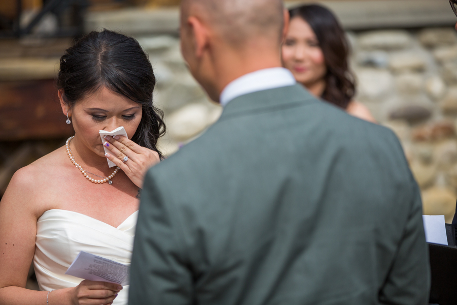 bride crying during vows