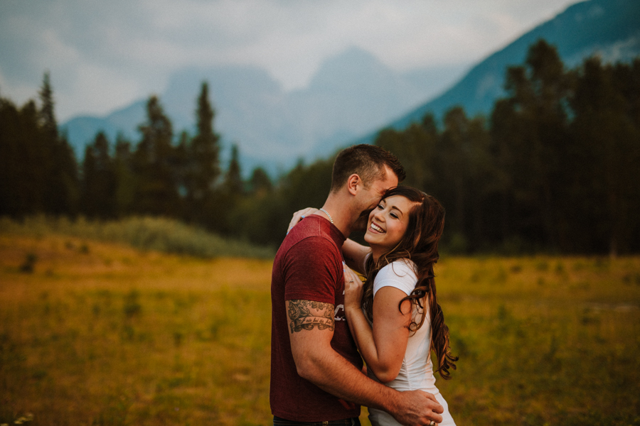 sunset engagement session in Canmore