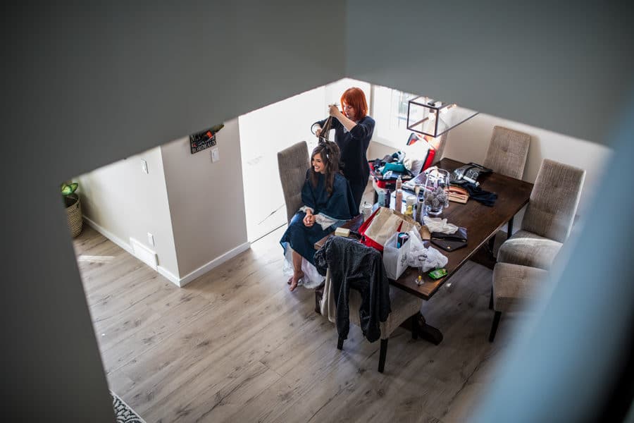 wedidng, bride, getting her make up done