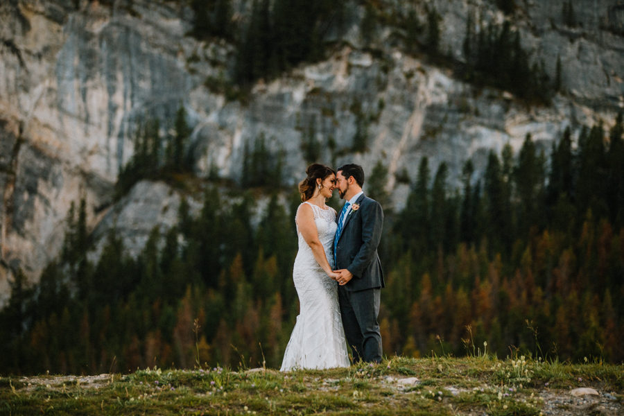 Buffalo Mountain Lodge wedding with bride and groom standing in the ceremony site