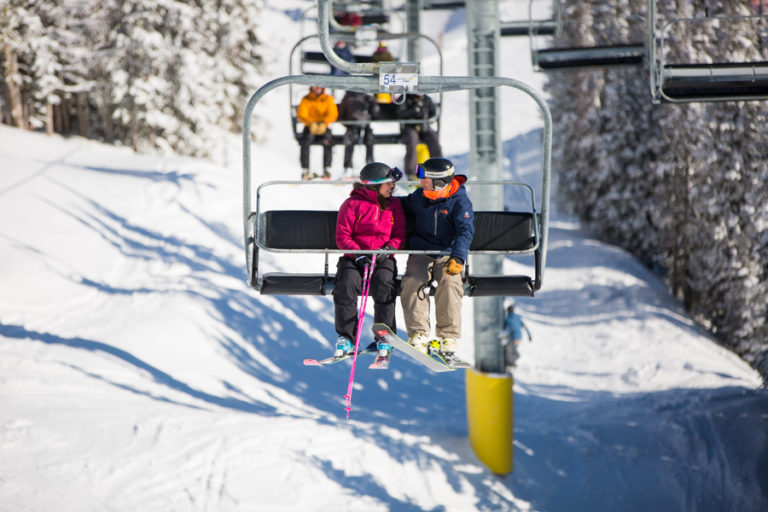 skiing engagement at sunshine village