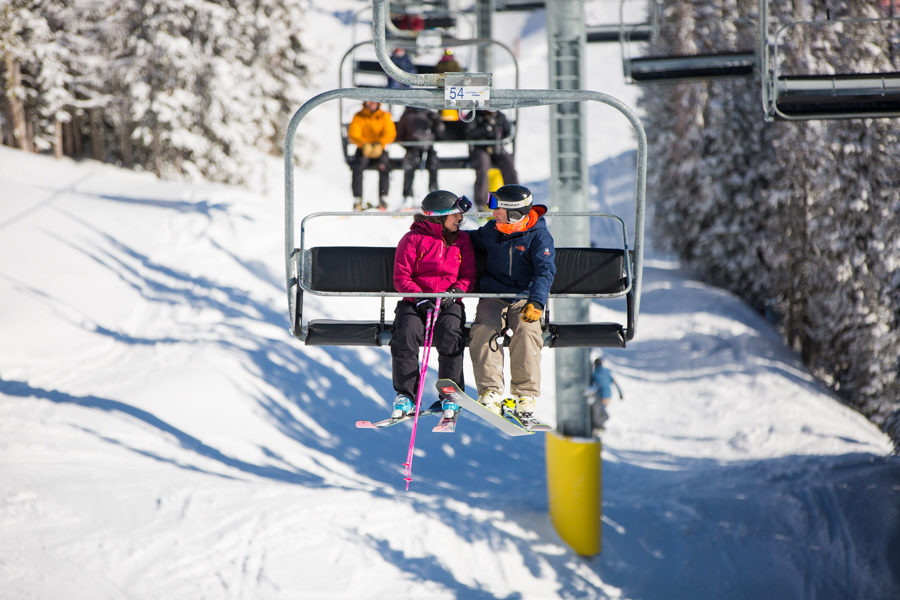 skiing engagement at sunshine village