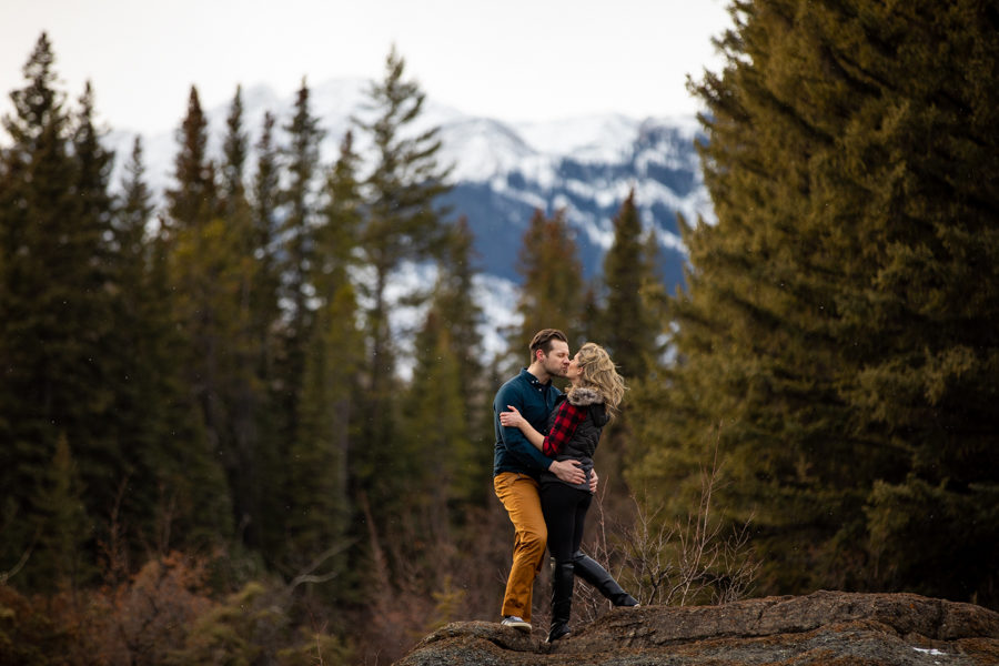 Canmore engagement - Winter canmore engagements - mountain engagement