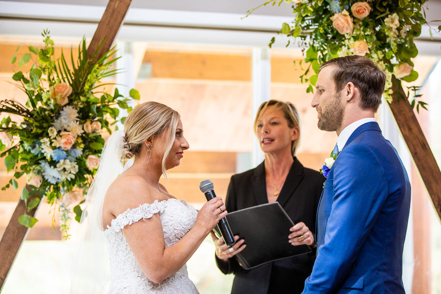 snow valley wedding bride