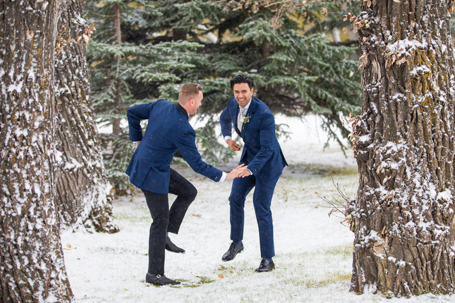 wedding party pics on Prince's Island Park