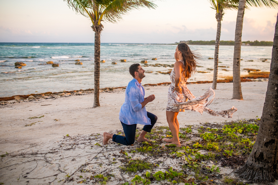 beach proposal in cancun mexico