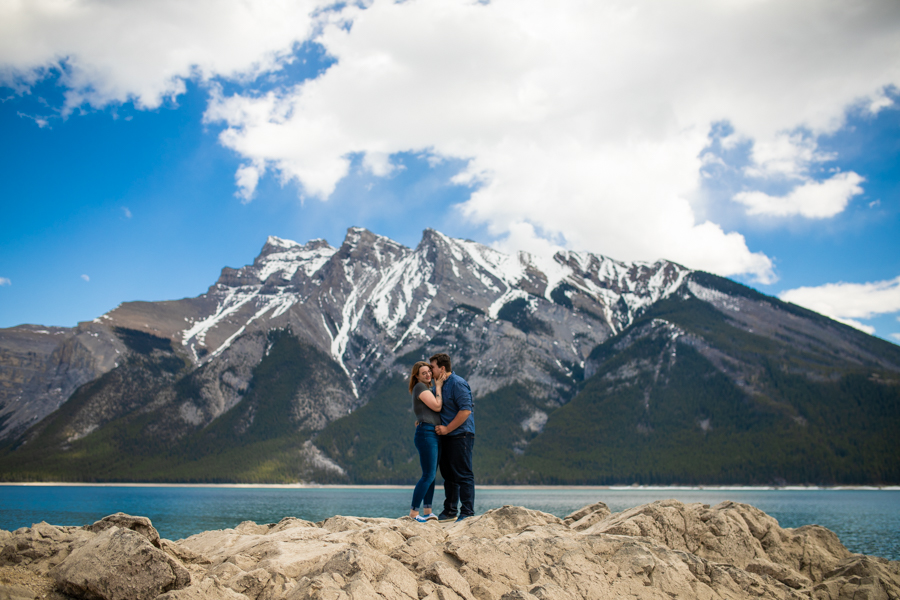 Lake Minnewanka engagement photo locations
