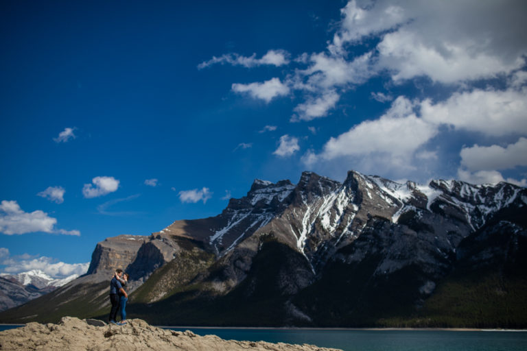 Lake Minnewanka engagement photography
