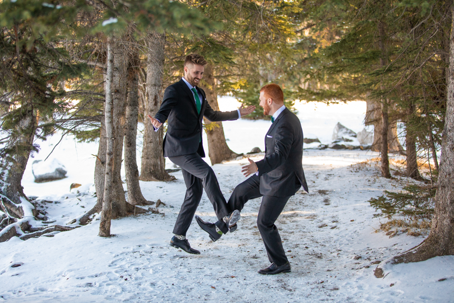 wedding party picture locations in Banff