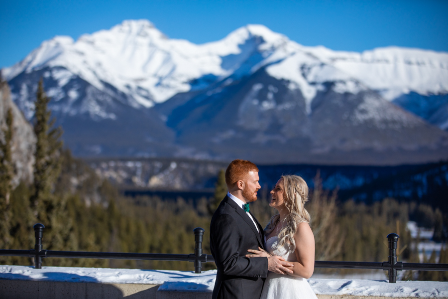 First look Fairmont Banff Springs wedding