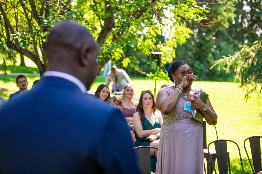 mom crying giving away son