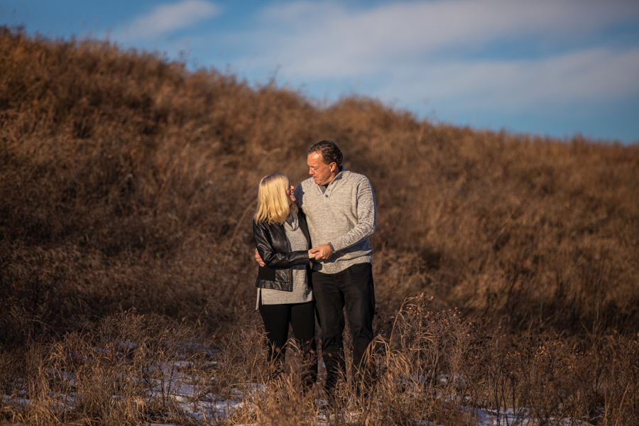 mom and dad cuddling in fish creek