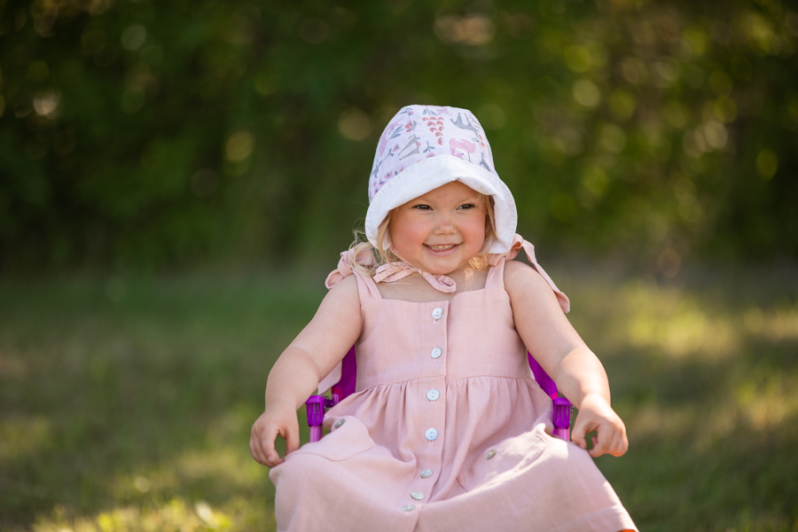 smiling little girl for family session