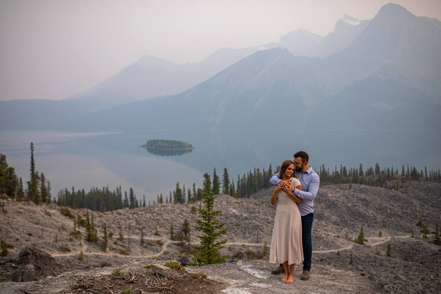 Romantic Engagement Poses in the mountains